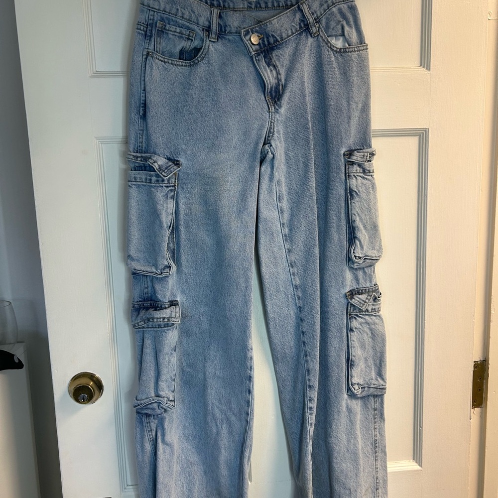 Pacsun Light Blue Baggy Cargo Jeans